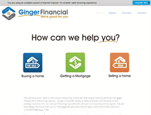 Tablet Screenshot of gingerfinancial.com